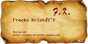 Frecko Kristóf névjegykártya