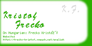 kristof frecko business card